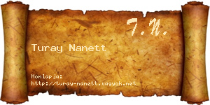 Turay Nanett névjegykártya